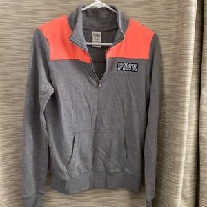 PINK pullover gray shirt